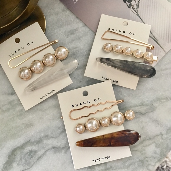 3-piece Tortoise Shell Acrylic Hair Clip Pin Set - Picture 2 of 7